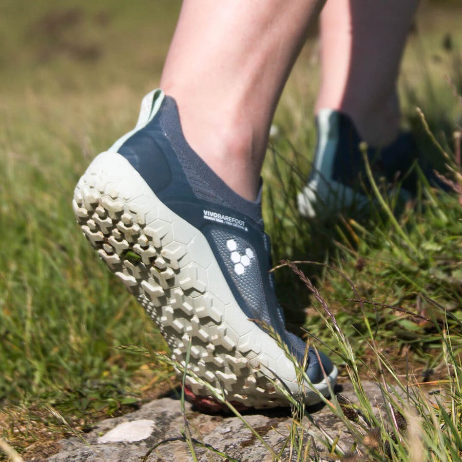 Vivobarefoot Primus Trail Knit Fg Løbesko Børn Blå | Danmark 0250HAPK